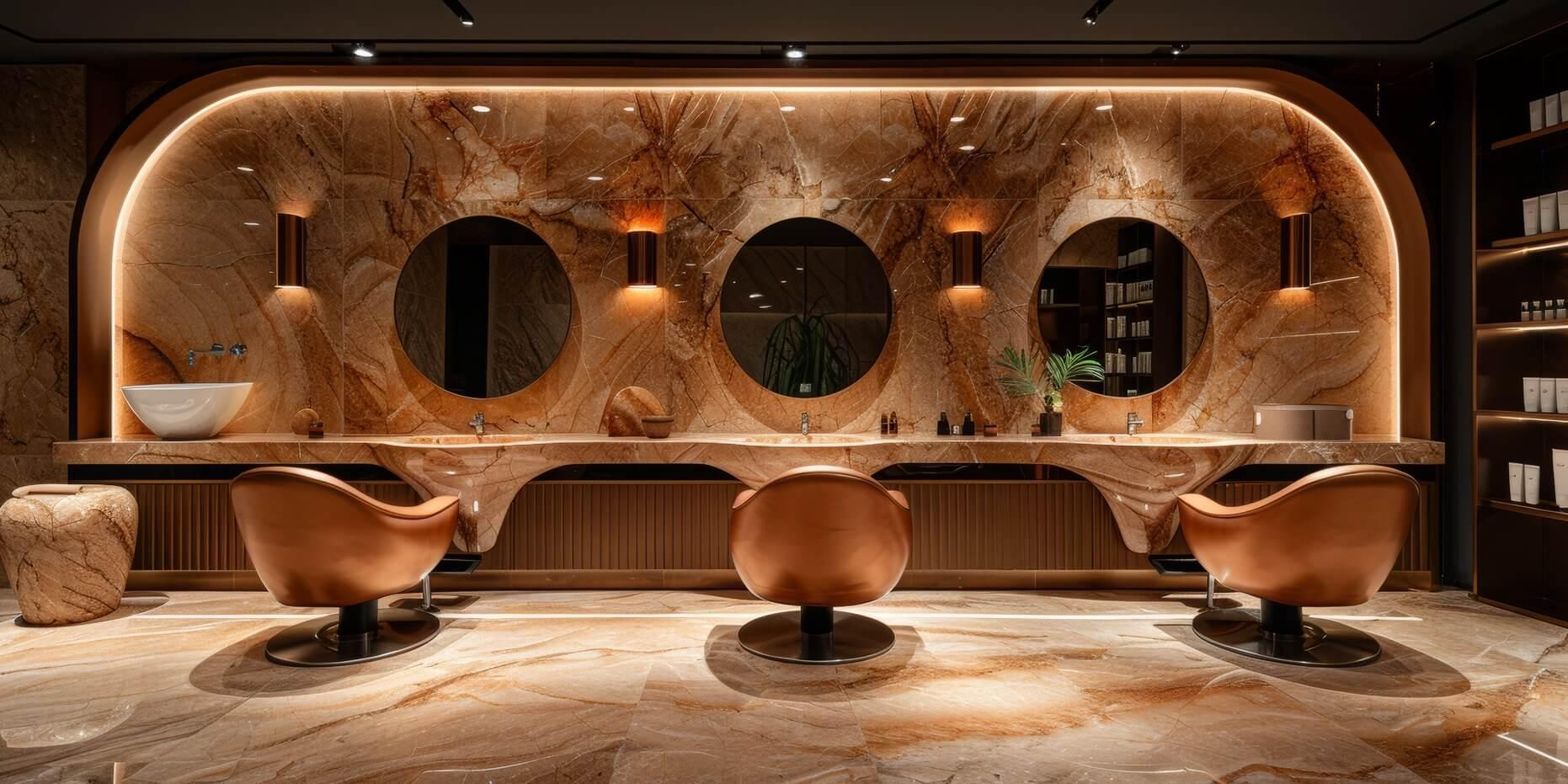 Marble styling suite at Luna & Co.