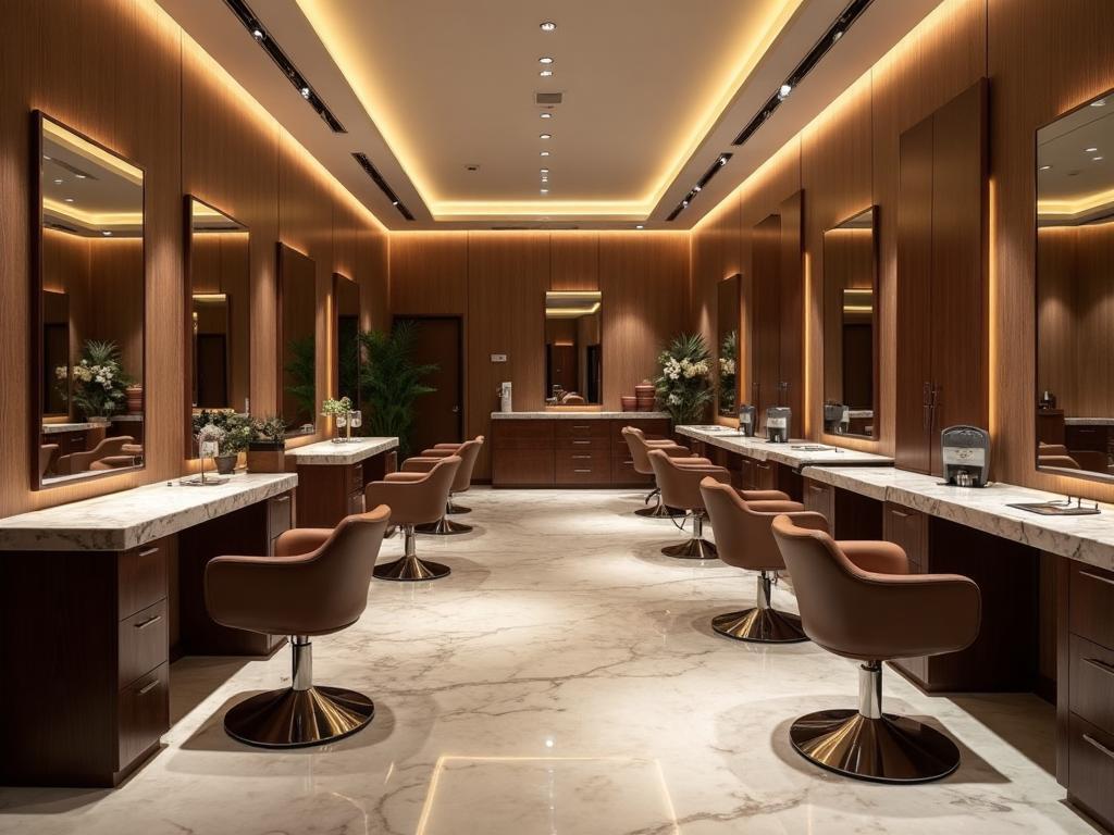 The spacious Luna & Co. salon interior